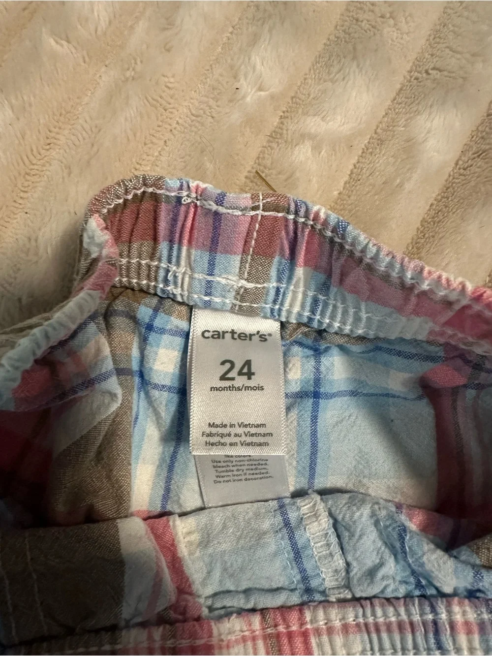 Carters Boys Plaid Shorts - 24M